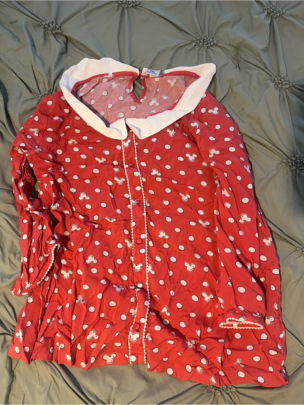 LC Lauren Conrad Red and White Polka Dot Top